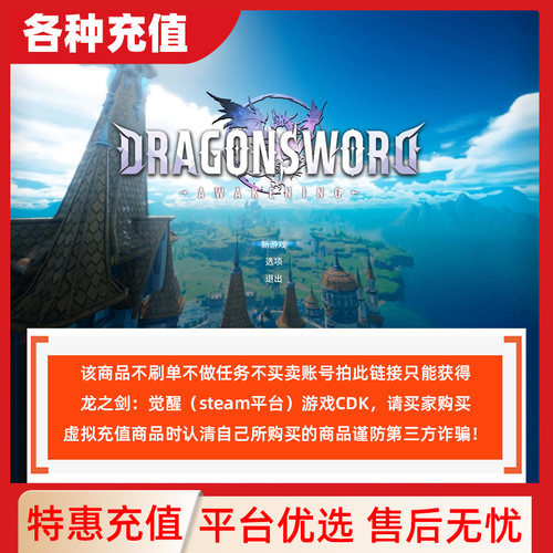 Steam正版PC端CDKey龙之剑觉醒 国区激活码 自动发货C