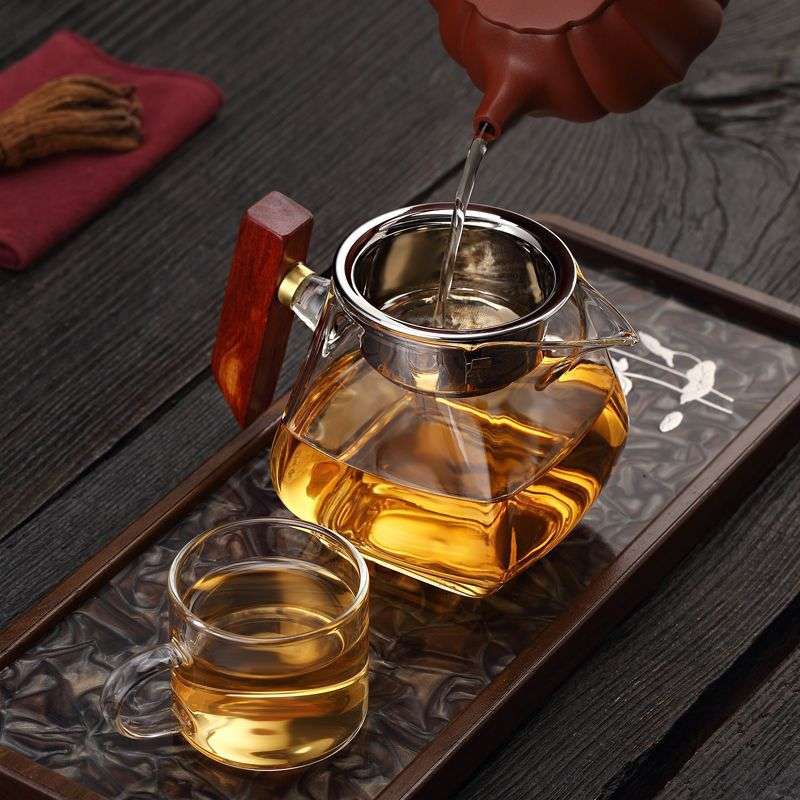 木把手透明玻璃公道杯家用高硼硅玻璃分茶器大号功夫茶具匀茶杯