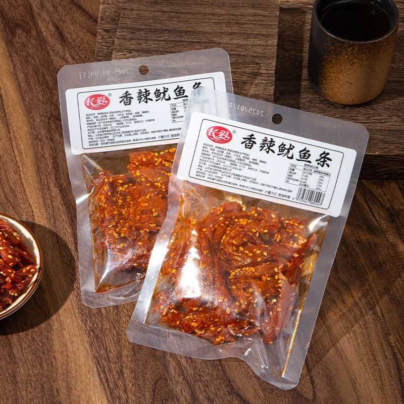 【超值优惠】即食香辣鱿鱼条香辣麻辣海鲜鱿鱼鱼类鱿鱼条休闲零食