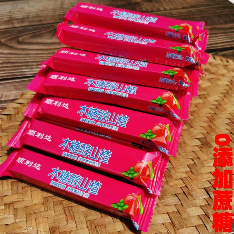 厂家直销木糖醇山楂条蜜饯无蔗糖果丹皮开胃儿童酸甜休闲零食批发