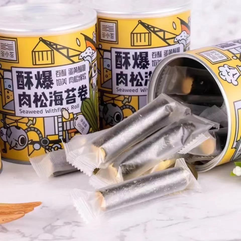肉松海苔卷罐装海苔夹心卷香酥蛋卷儿童孕妇独立包装网红休闲零食