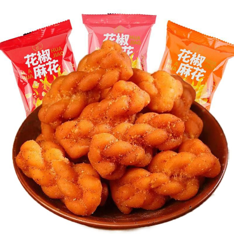 君欢花椒小麻花香辣麻辣味麻花香酥休闲解馋零食手工酥脆麻花批发