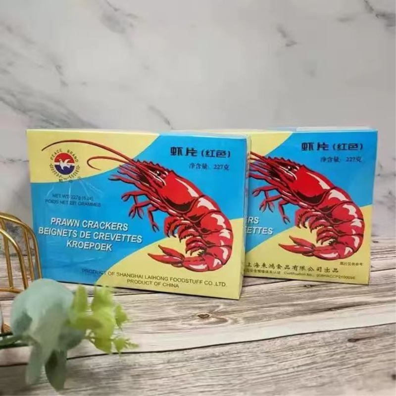 上海特产和平牌红色龙虾片227g*1盒需油炸童年的记忆膨化小吃零食