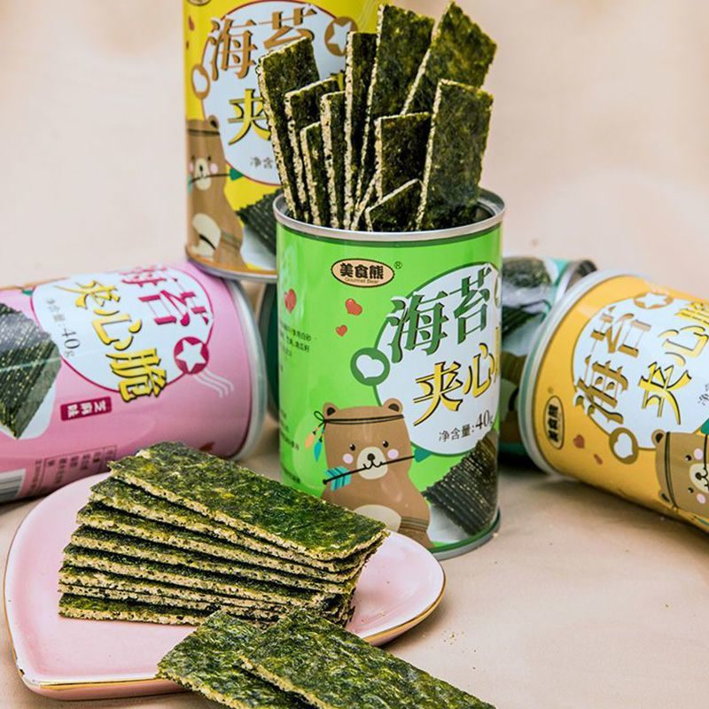 【整箱包邮】夹心海苔脆健康海苔组合多种口味儿童零食休闲非油炸