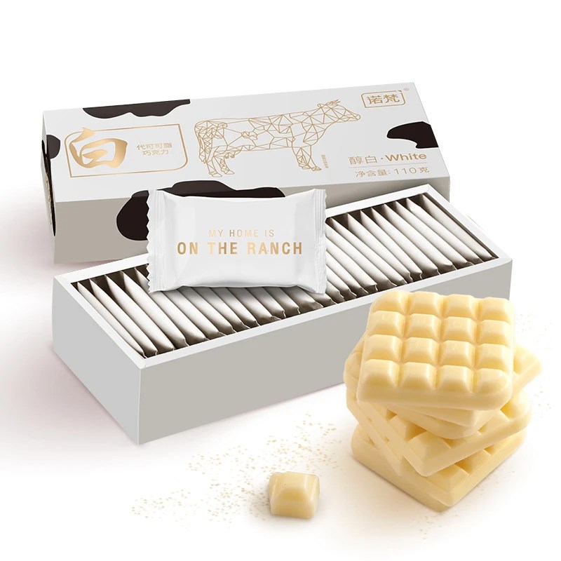 诺梵代可可脂巧克力薄片 口感丝E滑浓郁不甜腻休闲解馋小零食