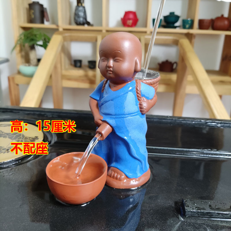 热销紫砂茶宠可养爱小和尚弥勒佛大小号喷水尿童子撒尿尿娃茶玩桌