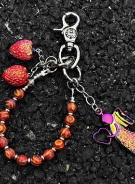 SFSN螺旋橙松石链cleanfit腰间挂饰vintage美式复古风高级钥匙扣