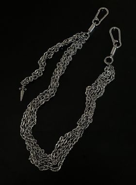 SFSN原创设计多层拼接重工金属裤链街头嘻哈潮流cleanfit腰链配饰