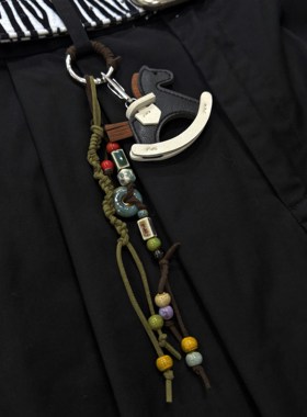 cleanfit钥匙扣配件陶瓷珠挂件绳腰间配饰y2k小众挂件vibe登山扣