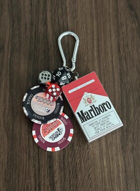 SFSN复古钥匙扣骰子元素ins风包挂件陶瓷筹码烟灰盒时尚挂饰配饰