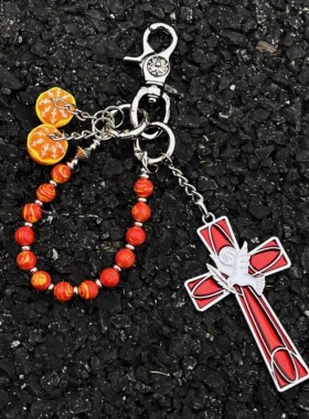 SFSN赤橙松石链cleanfit腰间挂饰vintage美式复古风高级钥匙扣