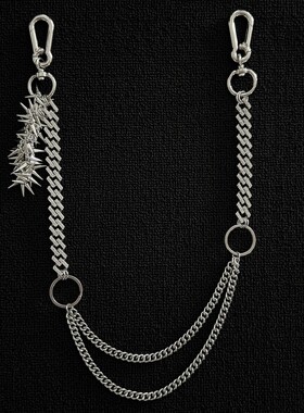 SFSN镶钻菱形金属古巴拼接裤链原创手作腰间挂饰小众穿搭包包挂件