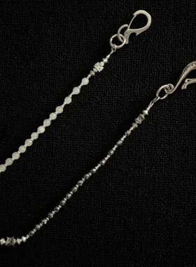 SFSN手工黑白拼接切面石串珠裤链cleanfit腰间挂件小众高级感配饰