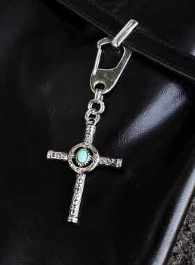 SFSN原创拨片扣复古十字架街头嘻哈风腰间挂件钥匙扣包包挂饰配饰