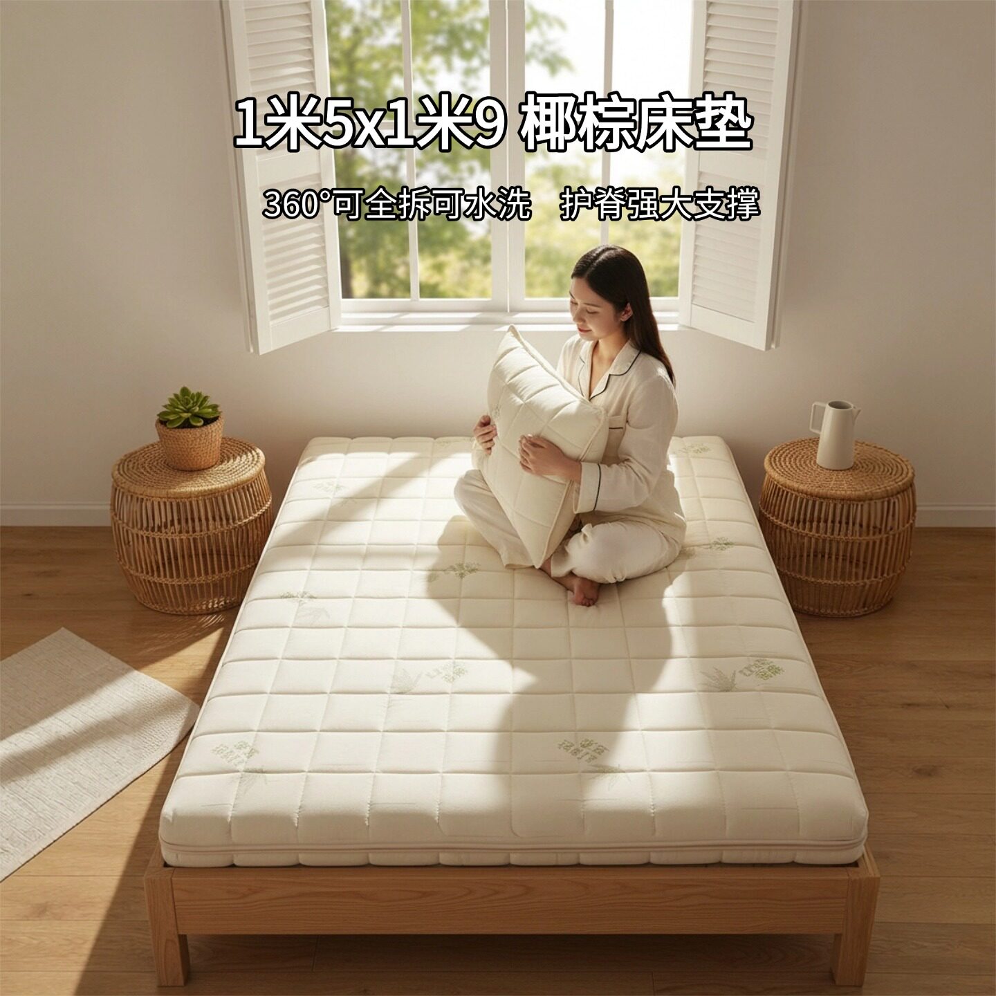 帝斯床垫1米5x1米9床垫定制全拆定制S型黄麻家用护腰脊0甲醛0胶水