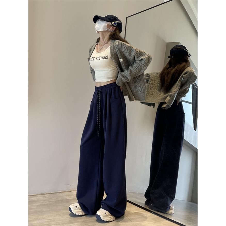 白色阔腿裤女春秋2026新