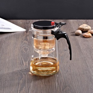 自动过滤茶壶过滤花休闲茶具家用玻璃杯子茶.杯紫砂 一体式