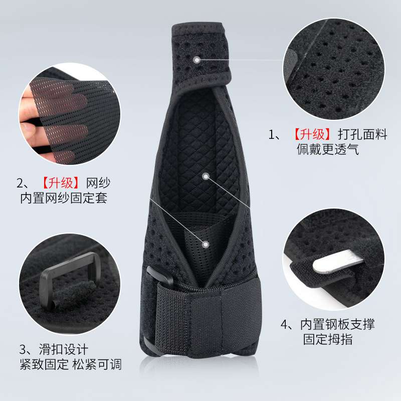 护腕手腕扭伤骨折腱鞘护大拇指可调节钢条支撑网纱透气护手护具批