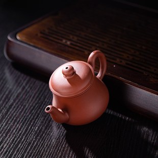 单壶手工家用茶壶 潮州朱泥紫e砂壶 茶具功夫大容量过滤小号梨形