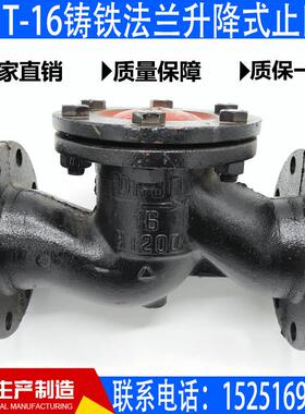 H41T-16铸铁法兰升降式止回阀国标铸铁止回阀DN25 50 65 80 100