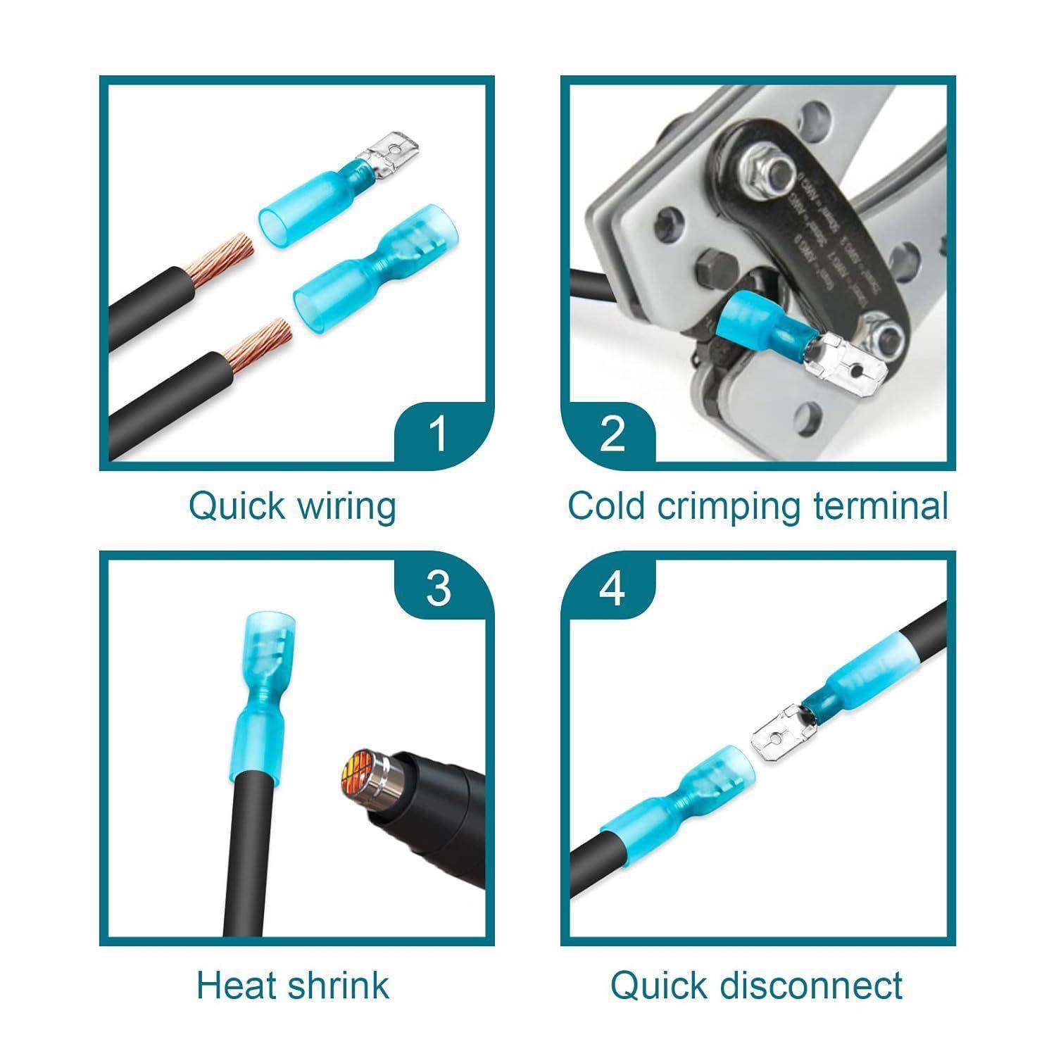 境240P跨防CS盒装片全绝缘水/热缩公母对接RVU插簧插接线端子