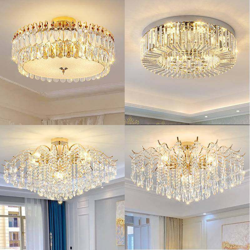轻奢水晶吸顶灯现代餐简约客厅灯主卧室2025294年款组合灯新套具