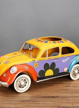 美式RMR古甲壳虫巴士汽车复型巾纸巾抽纸盒铁艺纸盒复古模模型摆