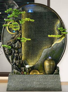 水幕墙流饰水背景屏风假山喷厅泉客玄关庭院落摆ZG-67492地流水墙