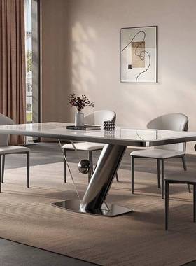 奢师桌家用小65524户型设计高餐端现代简约长方形意式极简岩轻板