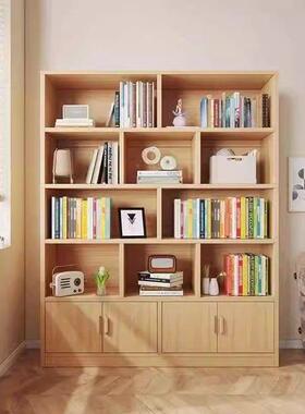 儿童实木书架地置多层客厅靠墙柜子储物落柜IVG学架生物收纳家用