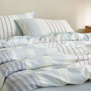 A简类约提单花全棉四件套水洗棉EUG刺南绣纯棉被套床床上用品通家