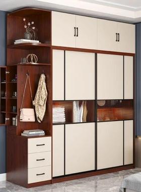 实XTS木背室衣柜推拉门衣柜家用卧厚滑门简约红色生态多层板加实