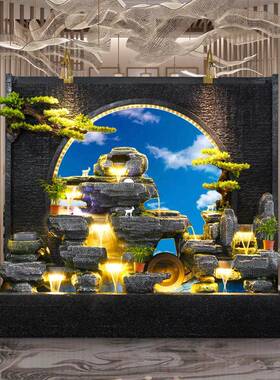 水幕墙公欧式流水屏隔断司QLN庭院大风山喷泉景观大型招财假落地