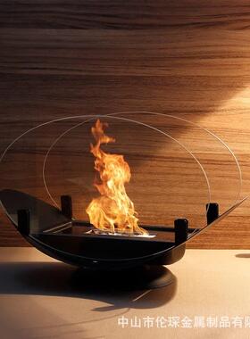 亚马逊小型户外酒精壁炉灯室内取真火形氛围JYN桌面旋暖转火焰圆