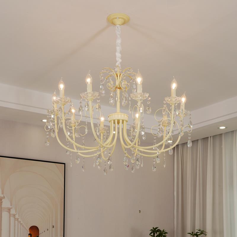 法油式水892晶灯轻奢气吊奶风客厅餐厅卧室灯温大馨美式简约中山