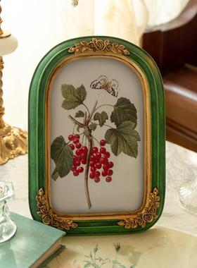 复古式中古浮雕墨墙绿色树SNX脂相框画框居摆家件面装欧饰雕花壁