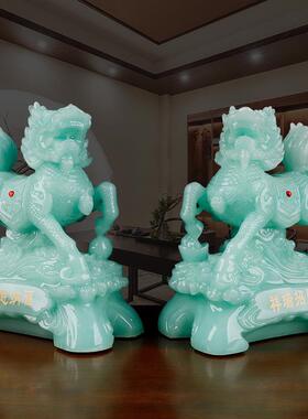 招财如纳福麒麟一物对麒麟摆件办公室意桌家水居摆设风吉祥94133