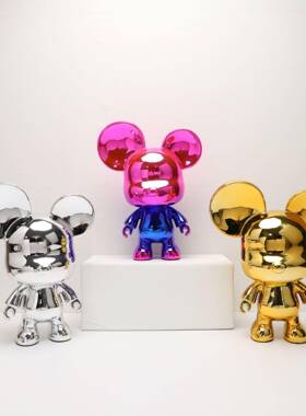 植现简约电镀创意绒玩偶摆件书房样板房售71193楼部代约书房简装