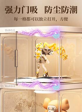 亚克力书架落地置物架防儿尘一体靠墙58765纳展示子简易家用柜童