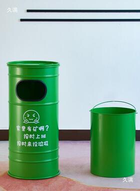 铁艺桶垃圾桶民户外景区公园露宿营油OLL铁皮工业大容量幼儿风园