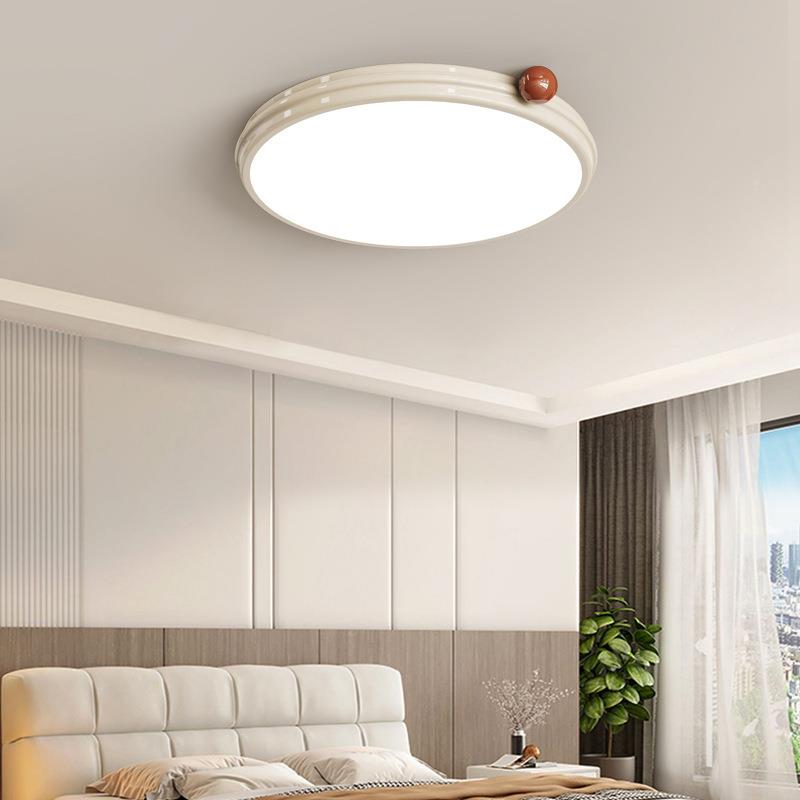 式990奶油风卧室灯吸顶灯创简意个性房间灯全光谱护眼房约法书阳