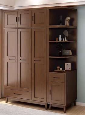 全柜实约木衣原木对开SQ9L门衣橱现门代简两门三家用收纳柜卧室储