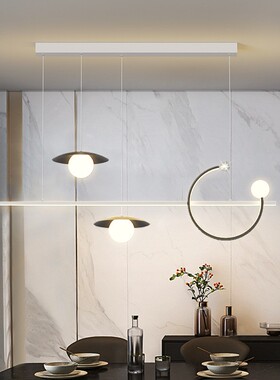 6餐厅台吊灯极简风2SX-DD01202年新款现代简约创网意红长条饭厅吧