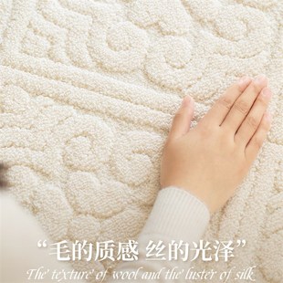 w卧室床边防水防污可擦高级奶油风好打理 硅藻丝地毯客厅2024新款