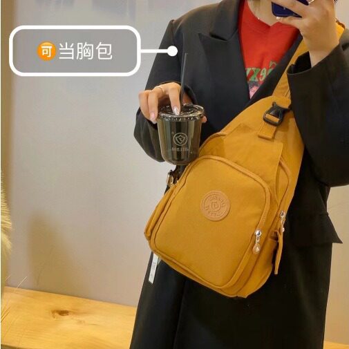 新款 手袋两用双肩女包水洗尼龙布单肩包户外旅行包直播 - 实物图