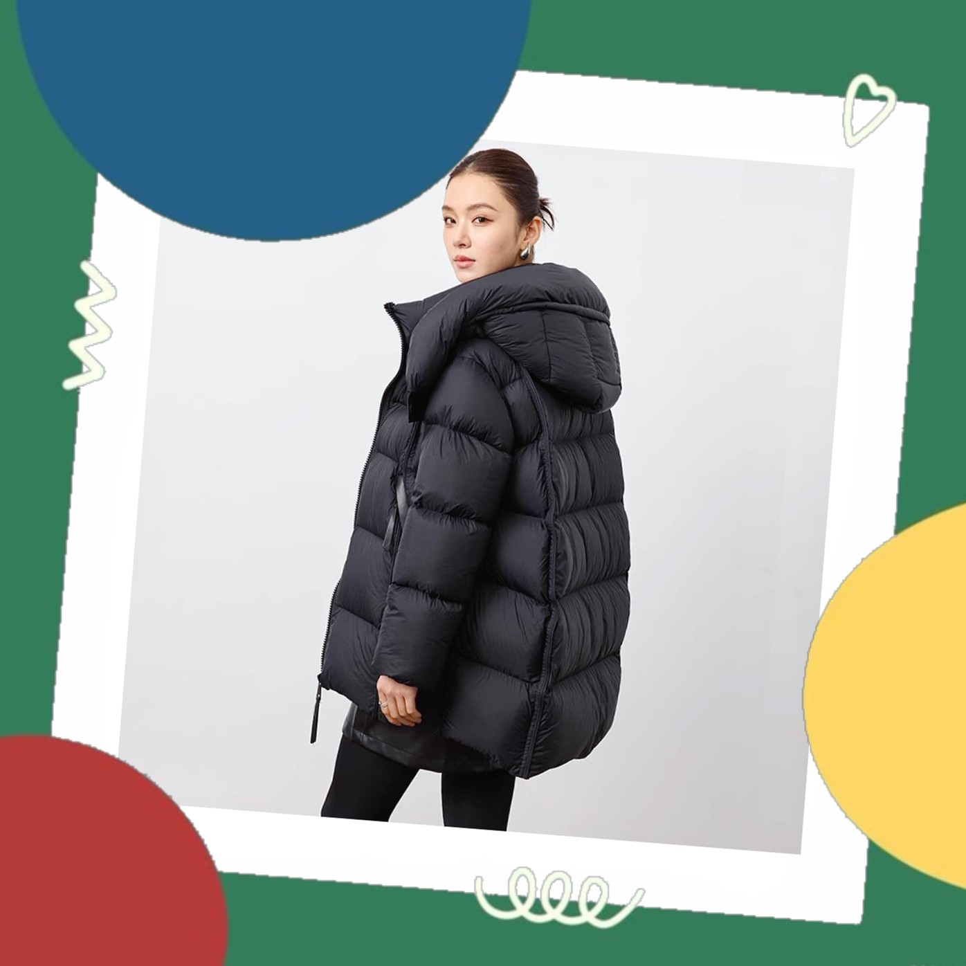 鹅绒羽绒服女秋冬新款连帽宽松厚羽绒泡芙加厚保暖白鹅绒羽绒服