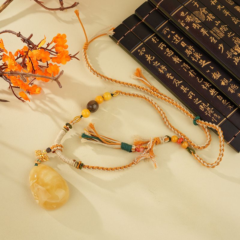 心悦印A02027琥珀蜜蜡大水滴吊坠 多样性发一