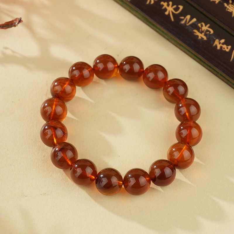 心悦印A01678琥珀血蜜圆珠手串多样性发一