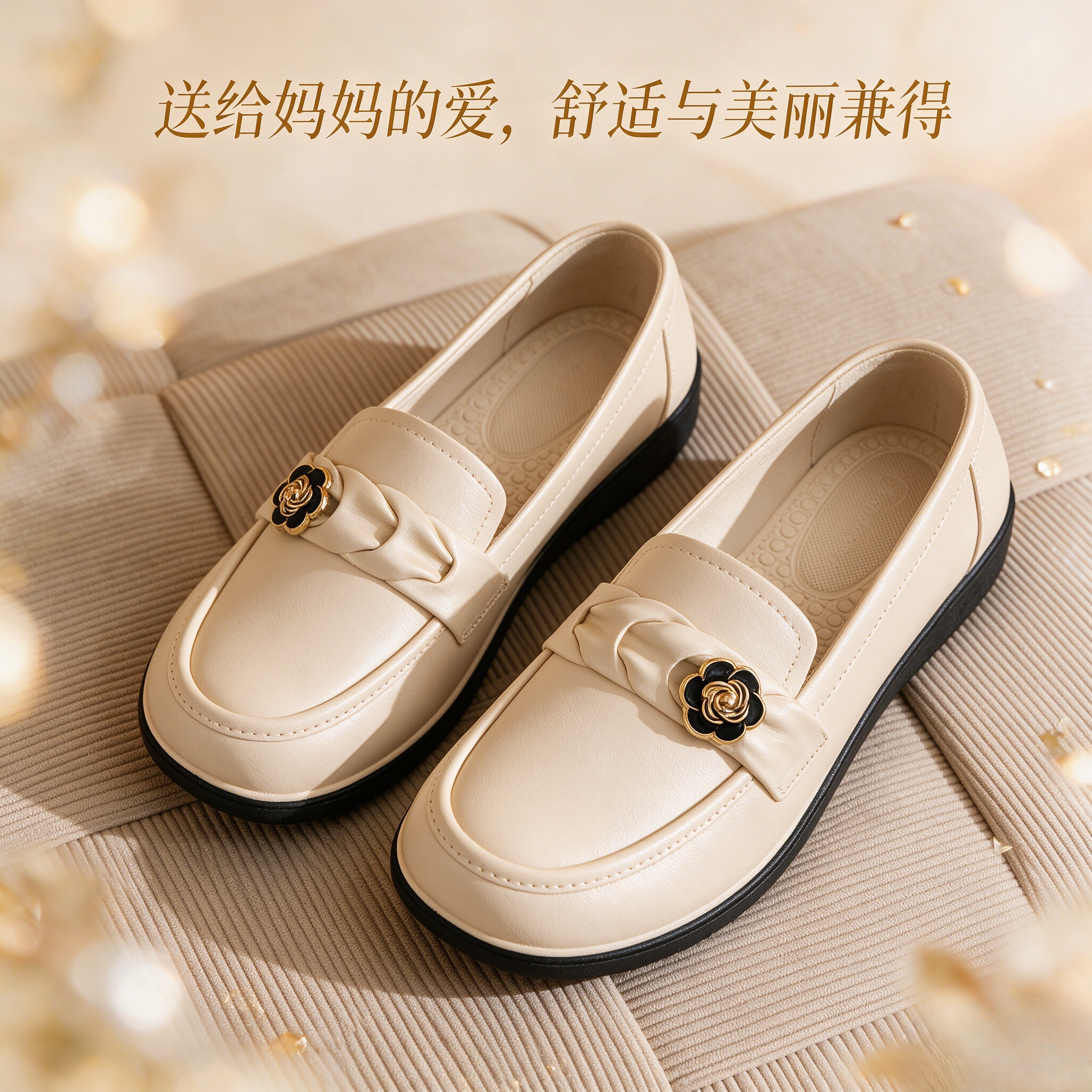 久站不累真皮妈妈乐福鞋防滑