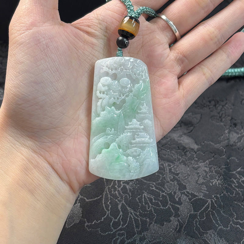 缅甸冰糯种天然A货吊坠